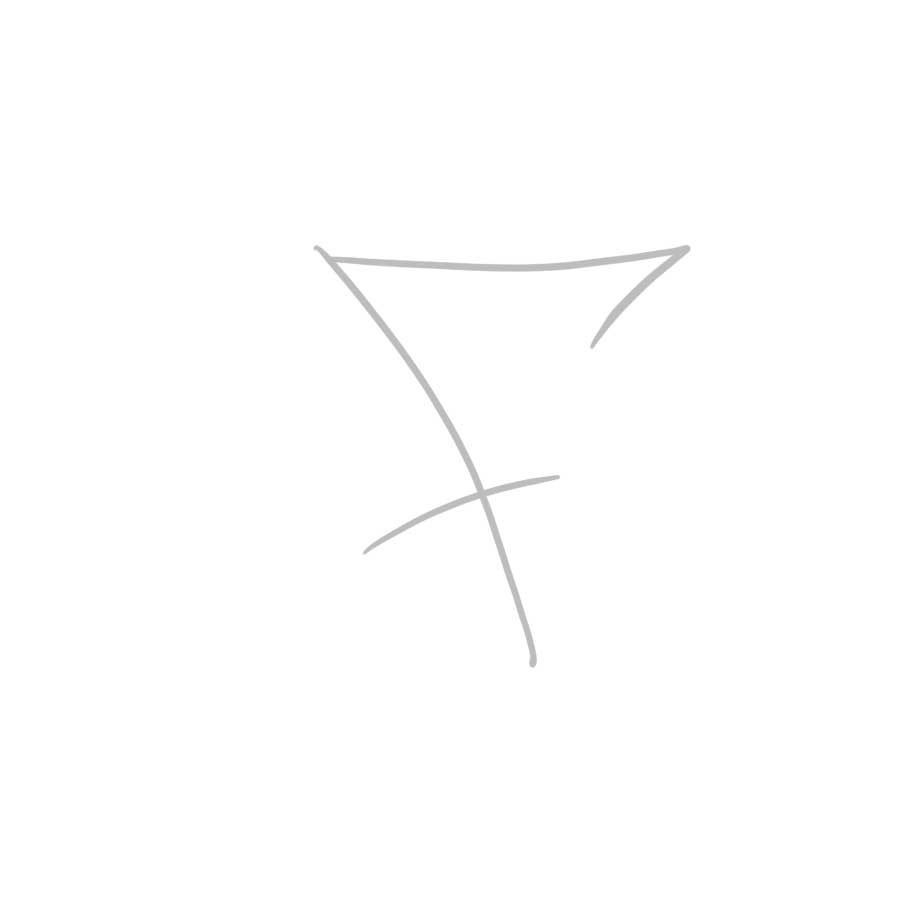 Wie man den Graffiti-Buchstaben F zeichnet Schritt 1 Grafik