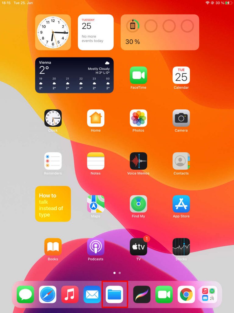 ipad homescreen screenshot