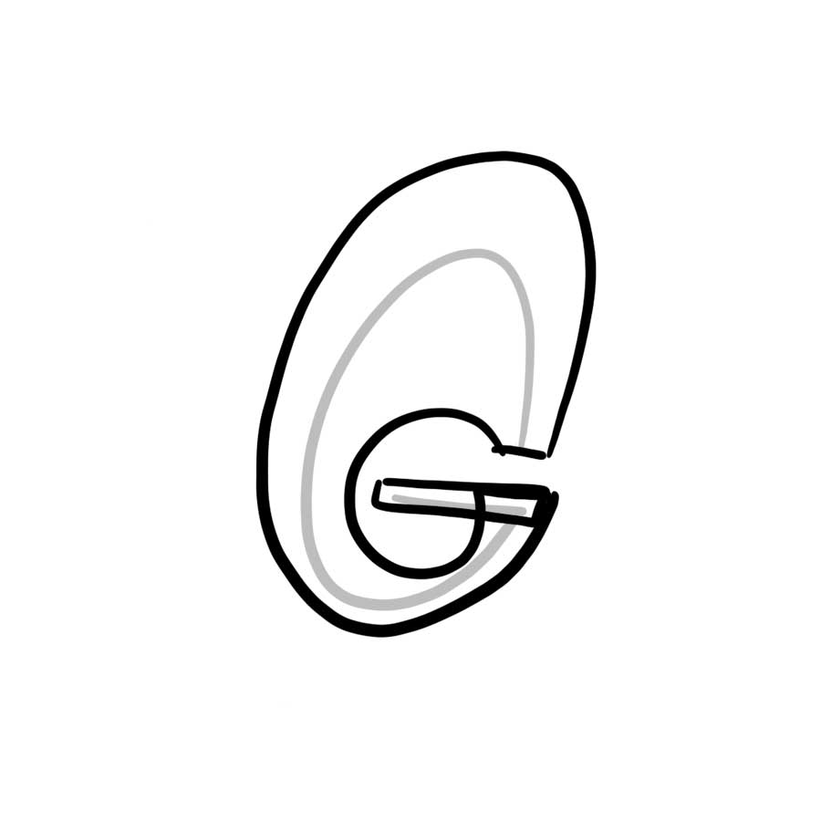 Anleitung zum Zeichnen des Graffiti-Buchstaben G - zweiter Schritt Grafik