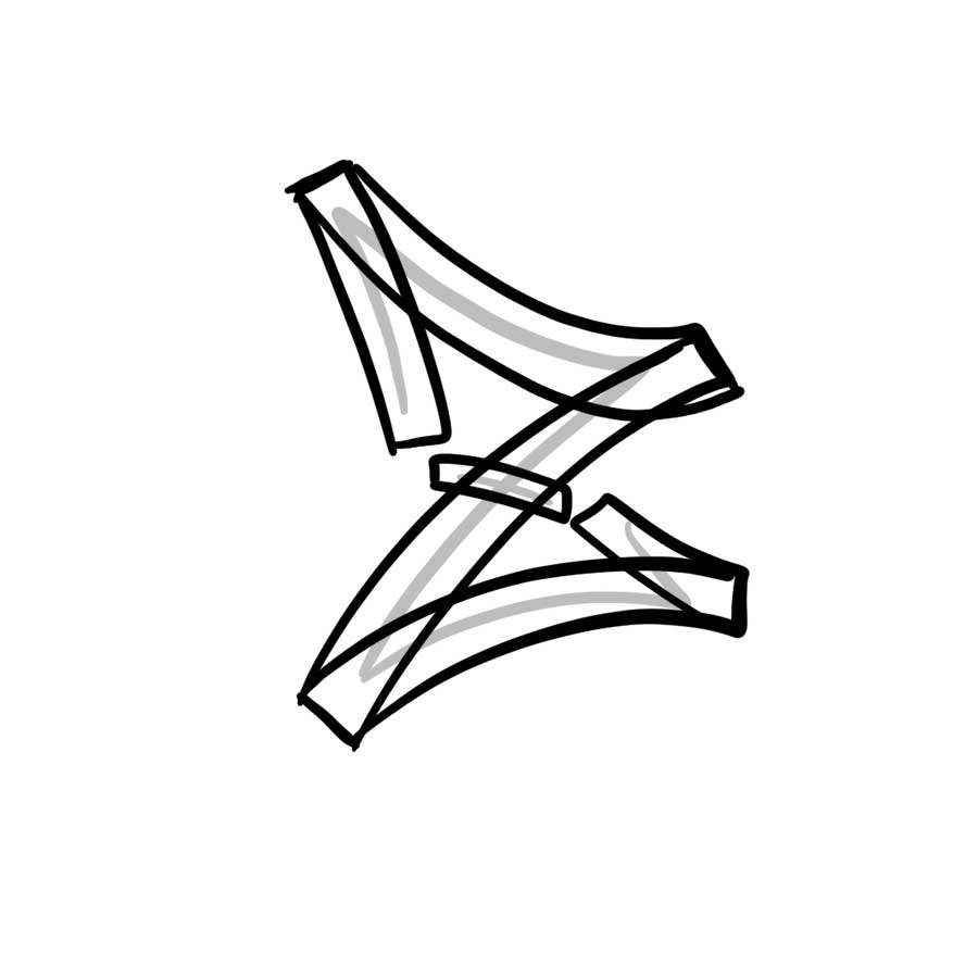 Wie man den Graffiti-Buchstaben Z zeichnet - zweiter Schritt Grafik