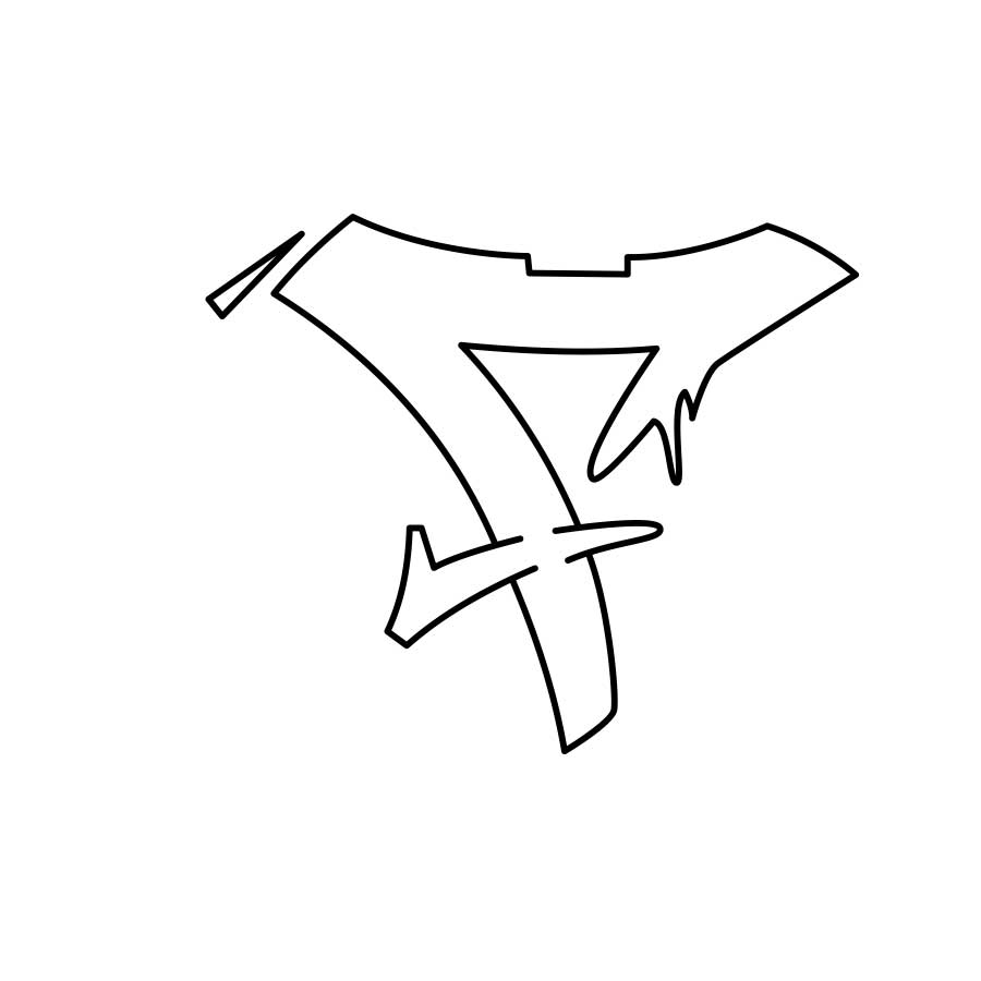 Graffiti Buchstabe F Zeichen-Anleitung Schritt 3 Grafik