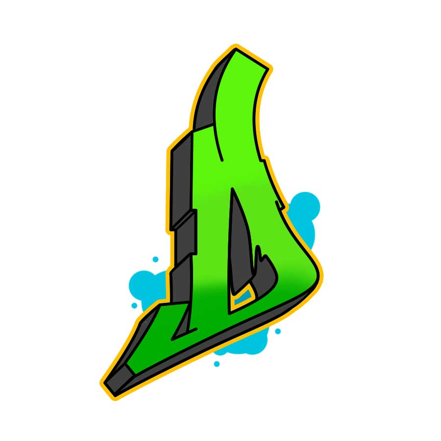 Graffiti Buchstabe D Zeichen-Anleitung Schritt 6 Grafik