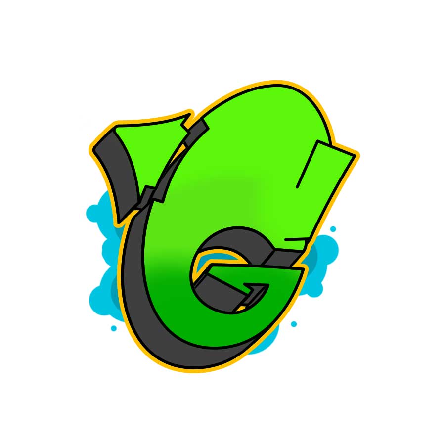 Anleitung zum Zeichnen des Graffiti-Buchstaben G - sechster Schritt Grafik