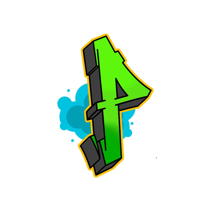 Anleitung zum Zeichnen des Graffiti-Buchstaben P - sechster Schritt Grafik