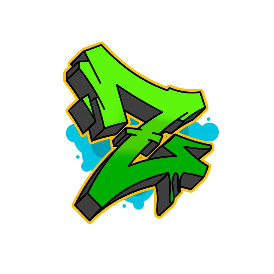 Wie man den Graffiti-Buchstaben Z zeichnet - sechster Schritt Grafik
