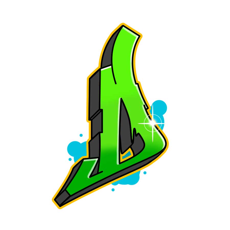 Graffiti Buchstabe D Zeichen-Anleitung Schritt 7 Grafik