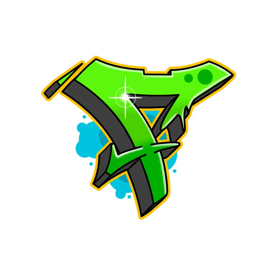 Graffiti Buchstabe F Zeichen-Anleitung Schritt 7 Grafik