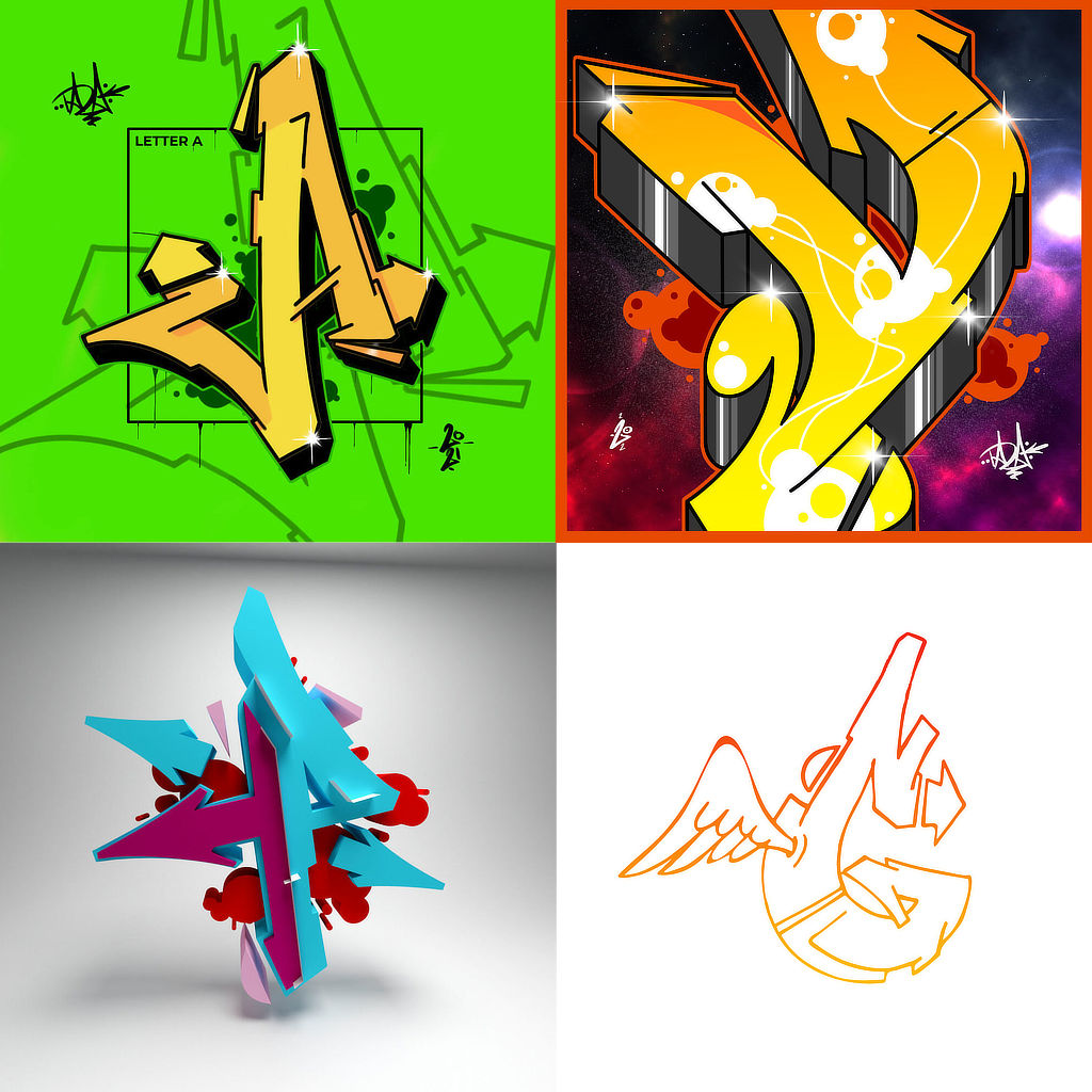 Graffiti Buchstaben Sammlung Grafik
