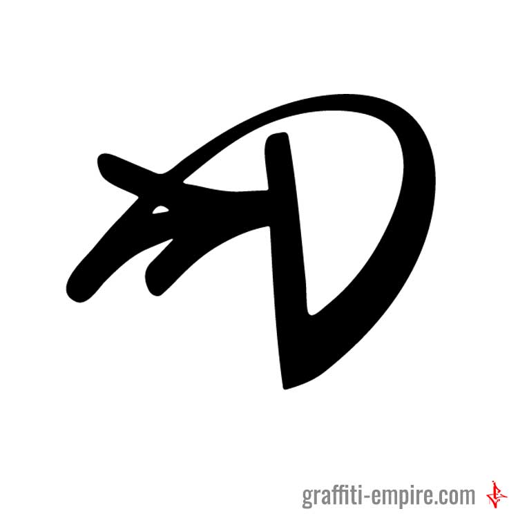 D Graffiti Tag Buchstabe mit Pfeil
