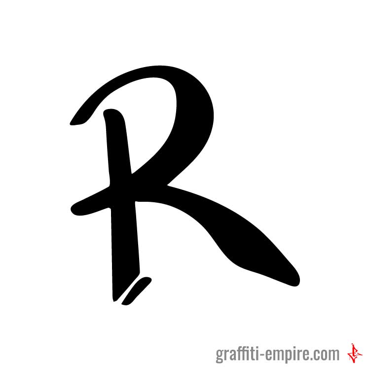 Großer R Graffiti-Tag-Buchstabe