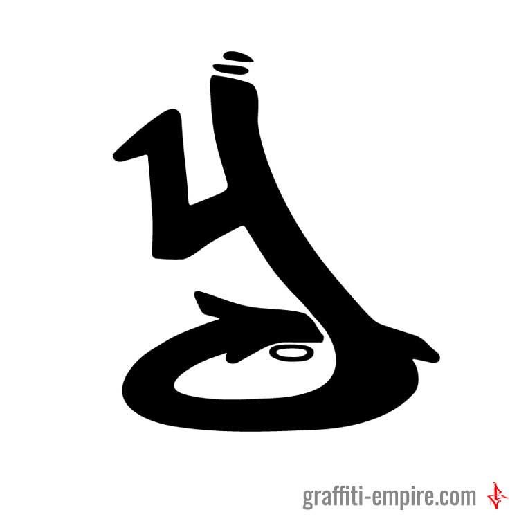 Fettgedruckter Kleinbuchstabe Y Graffiti Buchstabe