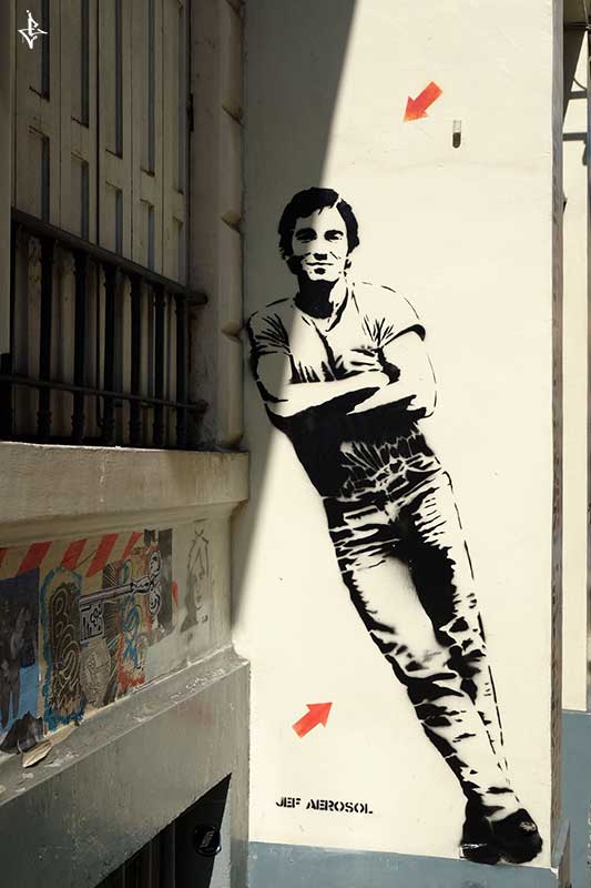 Cooler Dude als Schablonen-Graffiti