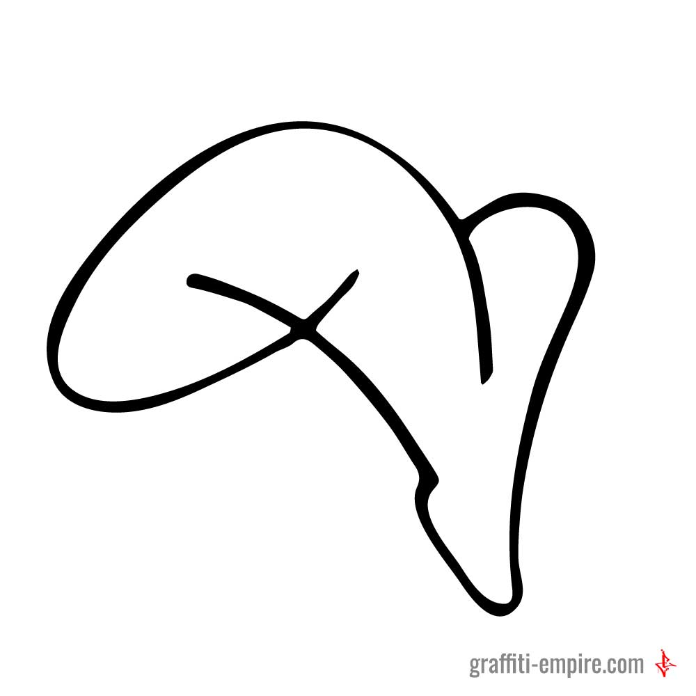 Bubble-Style V Graffiti-Buchstabe