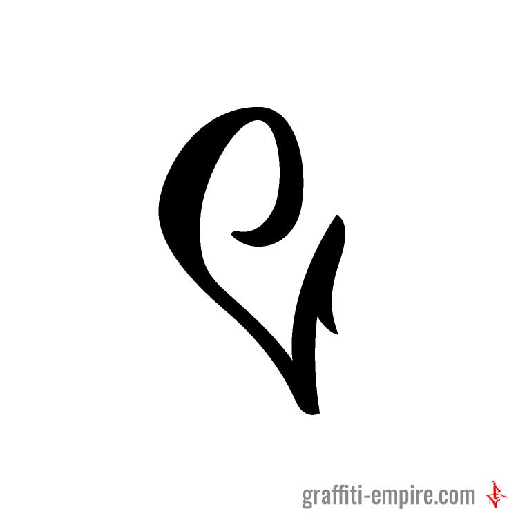 C Graffiti-Tag-Buchstabe mit Serife