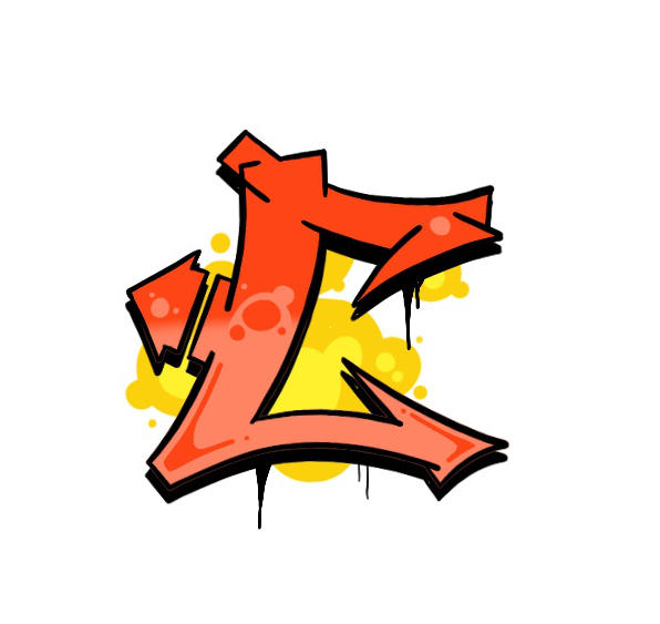 Semi-wildstyle Graffiti Buchstabe C gemacht mit Procreate