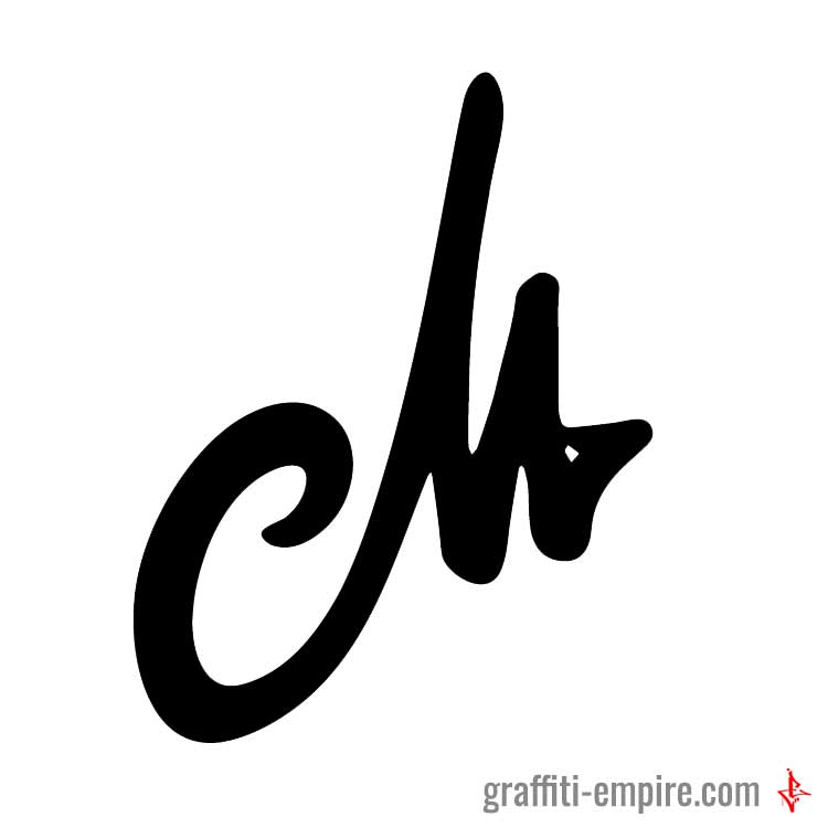 Schräger M Graffiti-Buchstabe