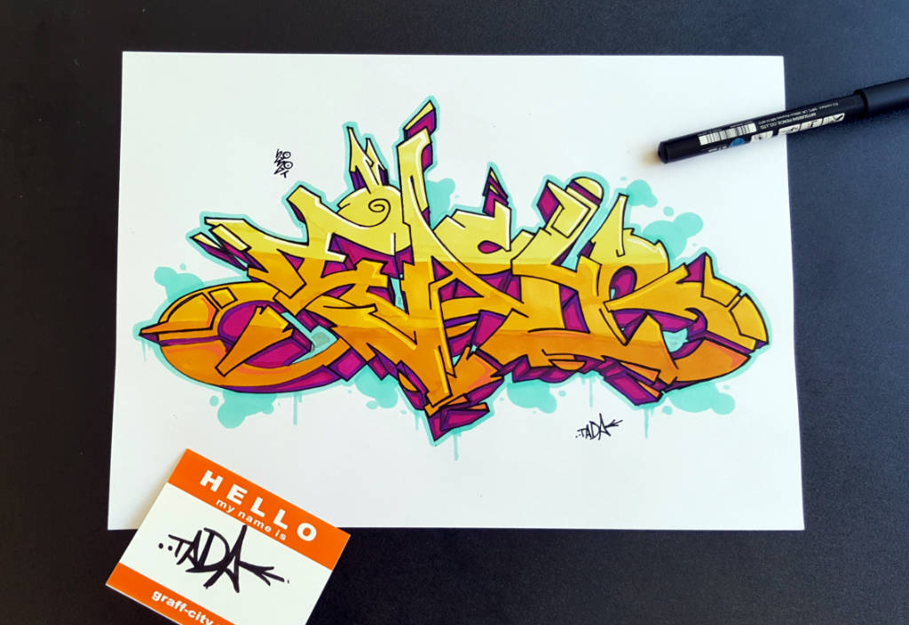 Wildstyle "Easy" Graffiti-Zeichnung Foto
