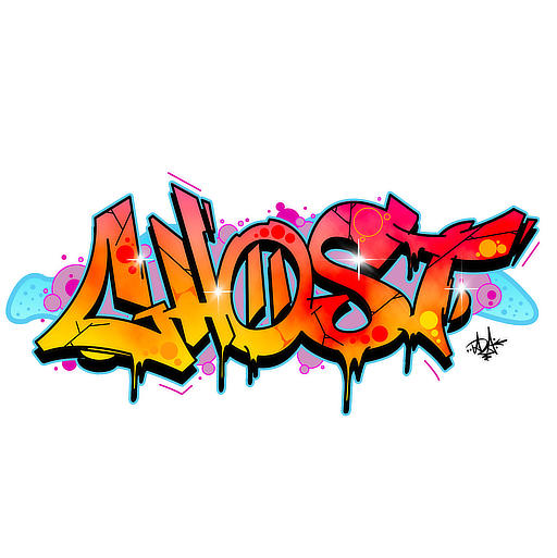 Ghost Graffiti NFT auf weißem Hintergrund