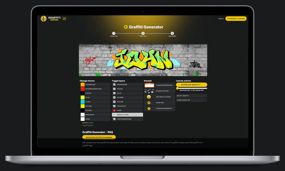 Graffiti Generator Desktop Showcase Mockup