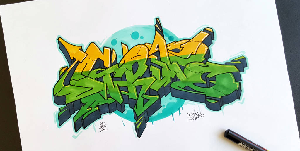 Wildstyle Grim Graffiti-Zeichnung
