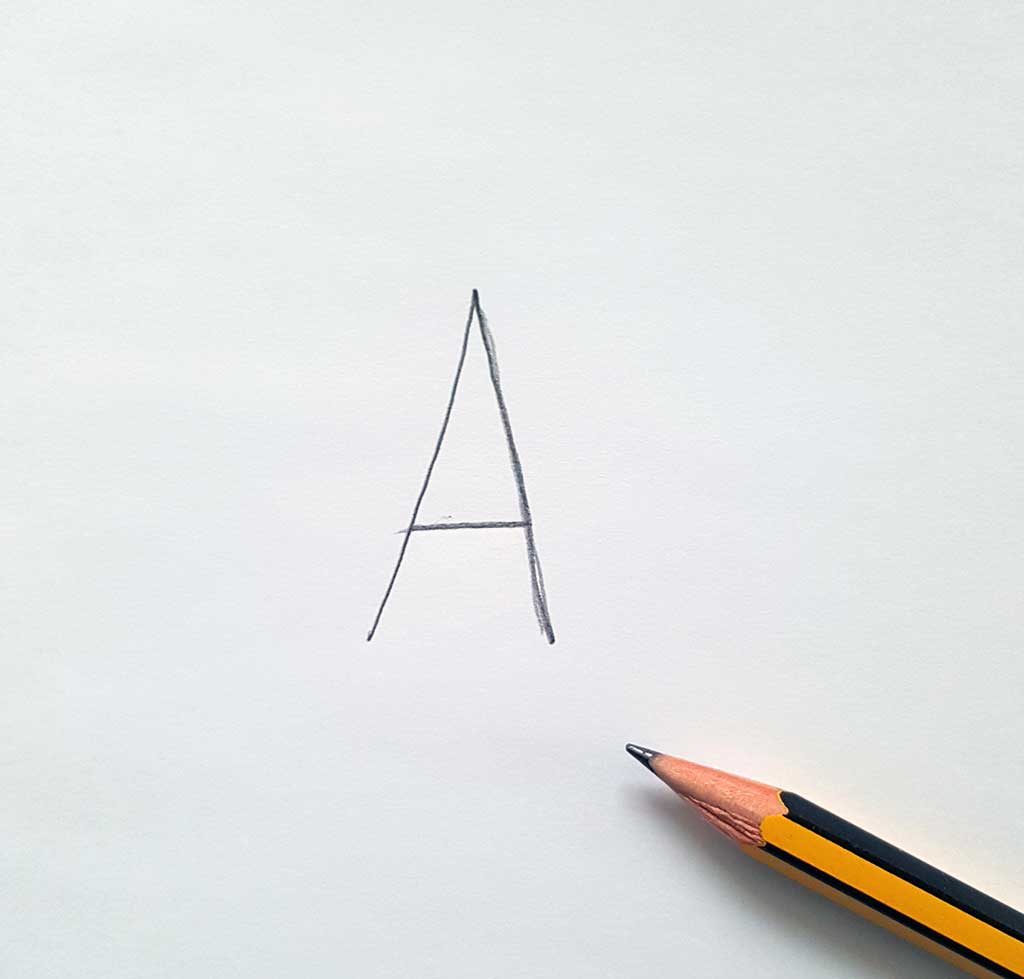 Erster Schritt zum Zeichnen eines Bubble-Style Graffiti-Buchstabens