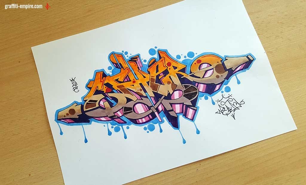 Wildstyle "Ether" Graffiti-Zeichnung