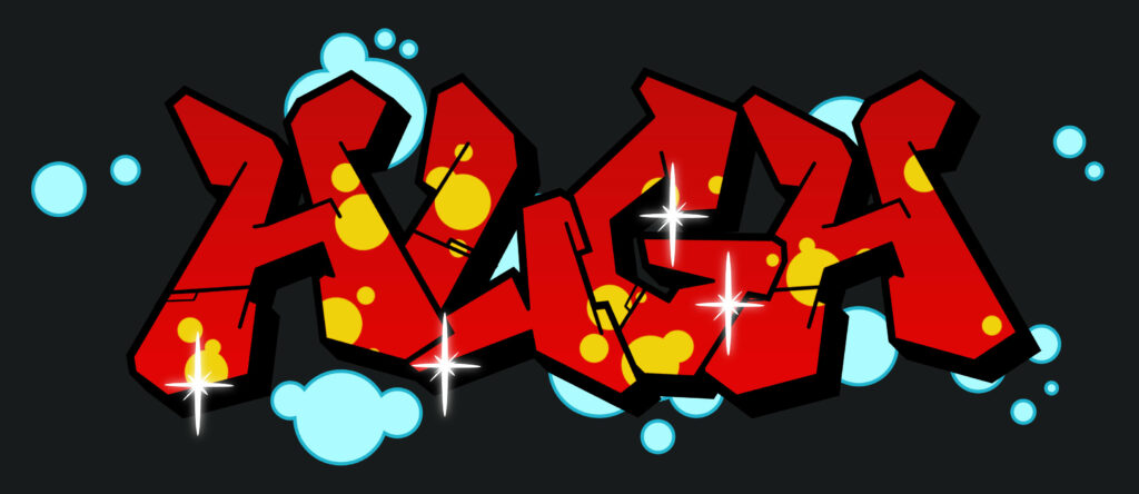 Digital Hugh graffiti graphic 