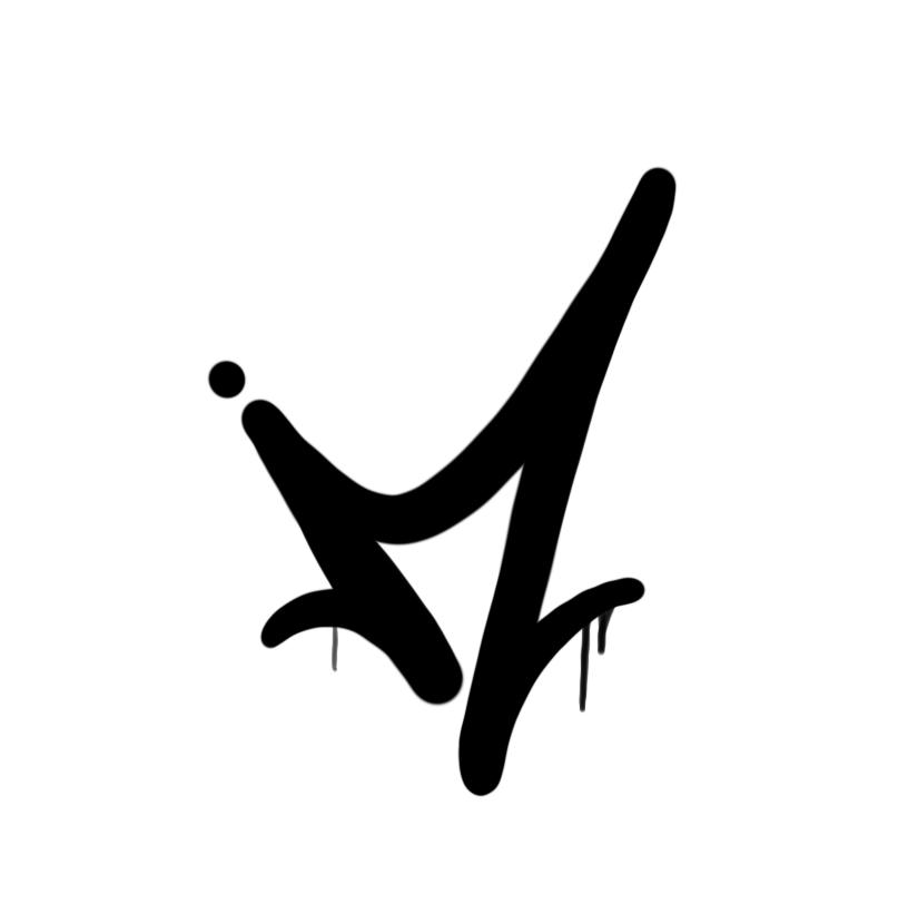 M Graffiti Tag Buchstabe mit dynamischen Linien Grafik