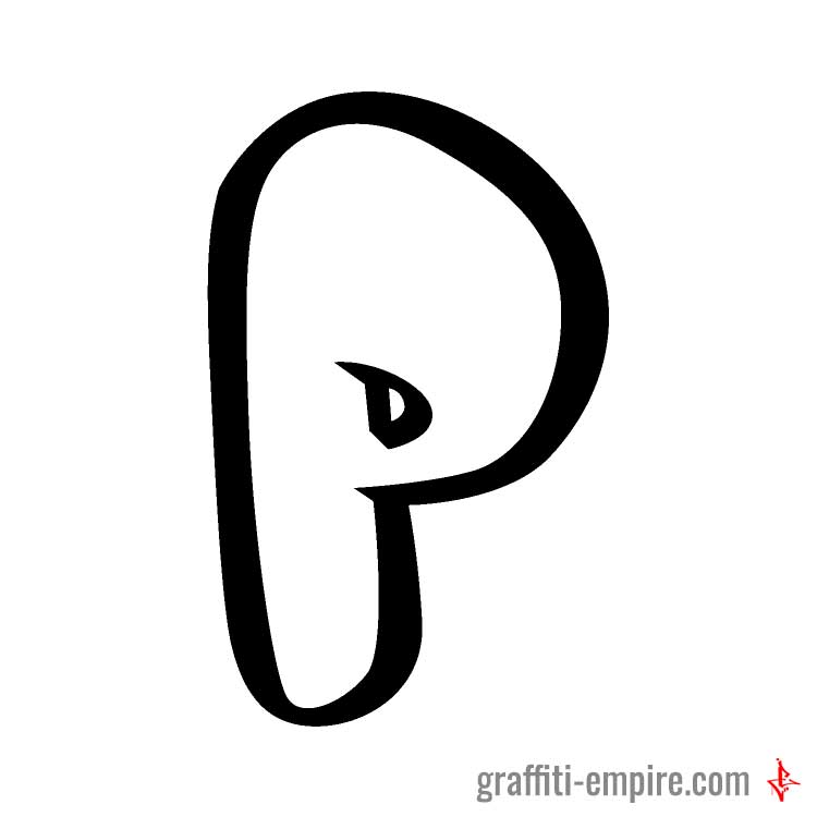 P Bubble-Style Graffiti-Buchstabe