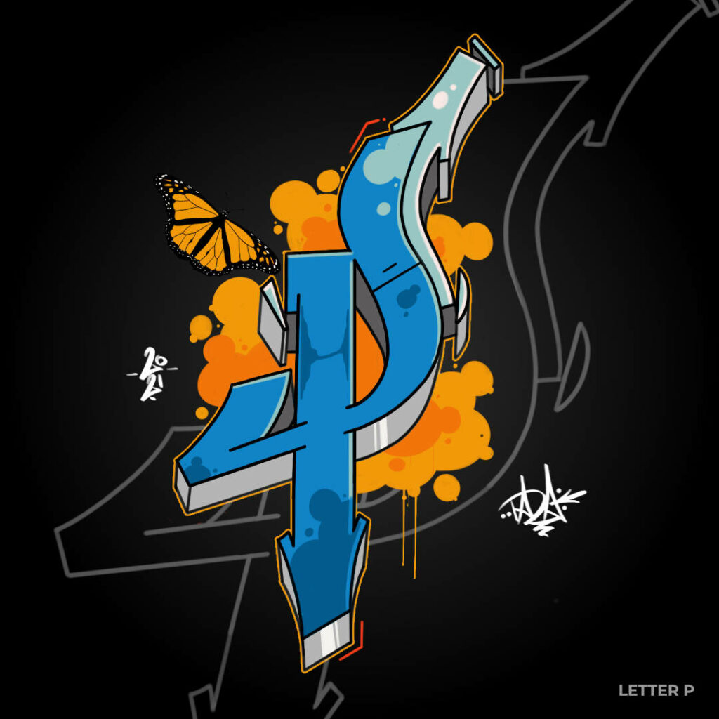 Graffiti Buchstabe P NFT-Grafik