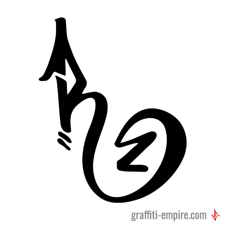R Graffiti-Tag-Buchstabe