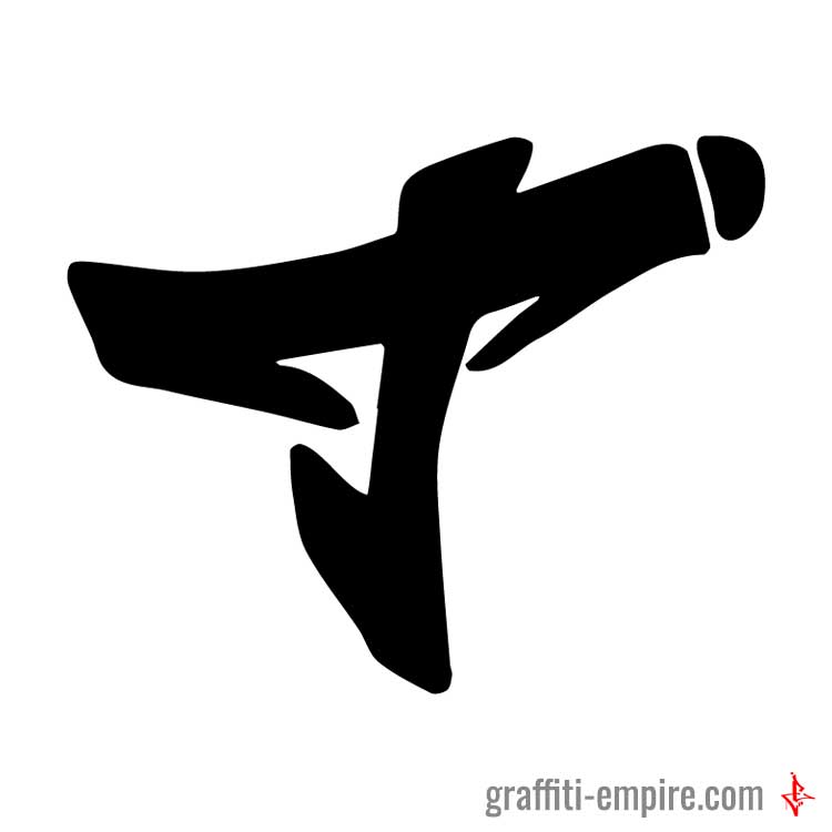Simpler T Graffiti-Tag-Buchstabe