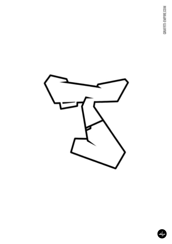 T Graffiti Färbung Vorlage Grafik