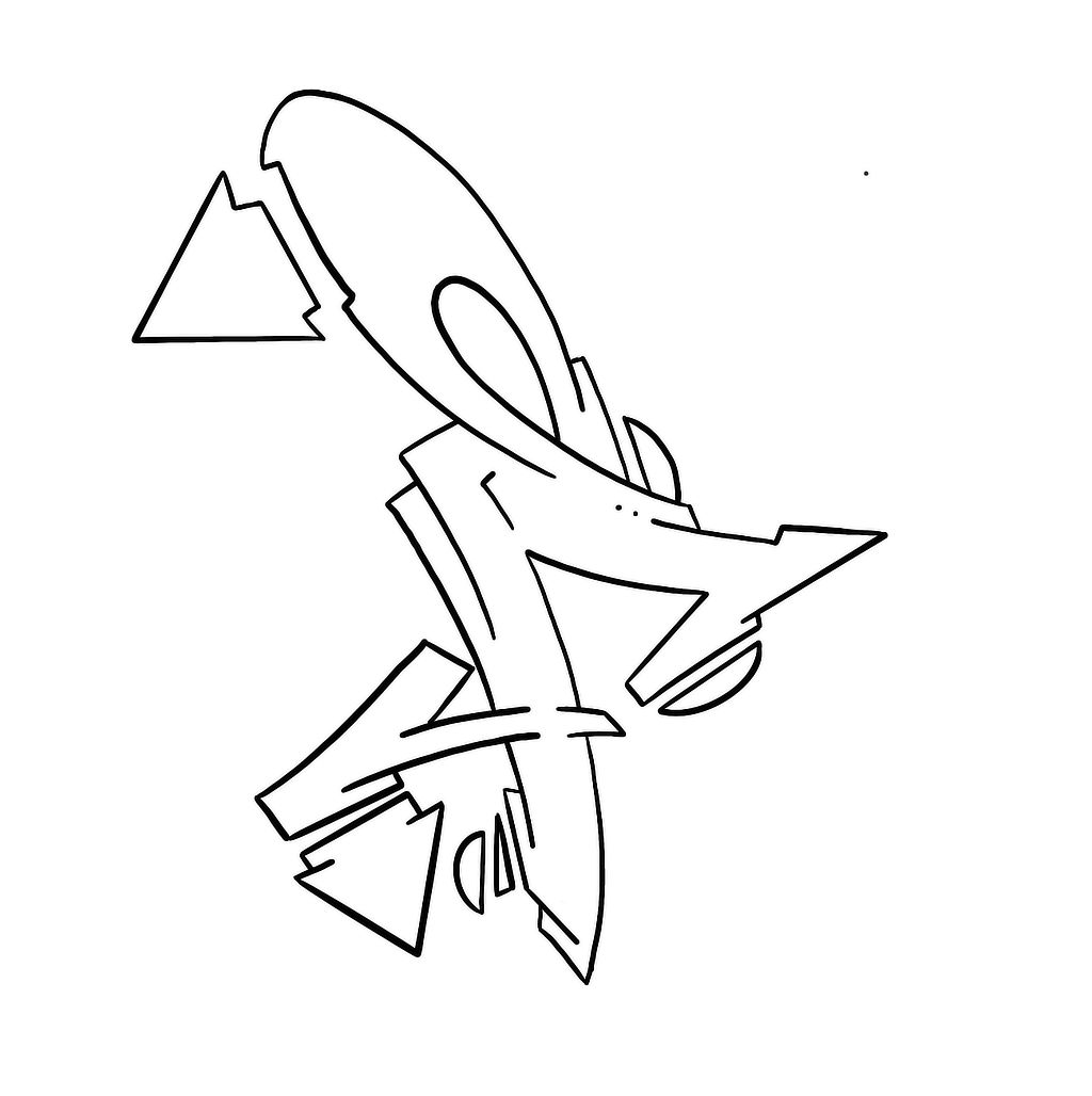 Wildstyle F Graffiti-Buchstabe Outlines Grafik