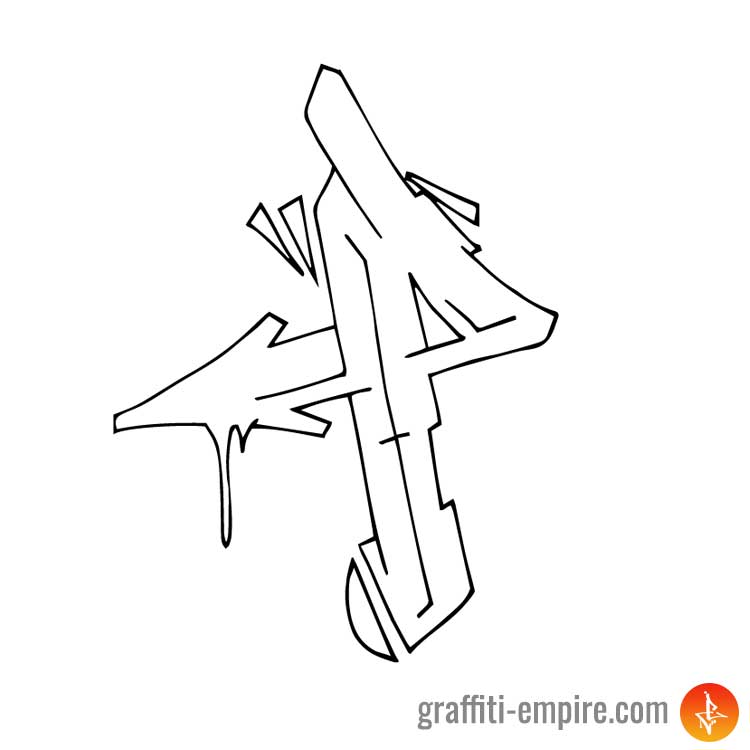 Wildstyle P Graffiti-Buchstabe-Outlines