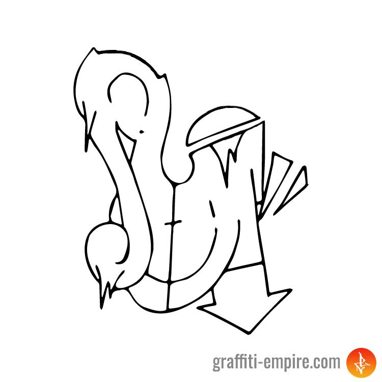 Wildstyle U Graffiti-Buchstabe