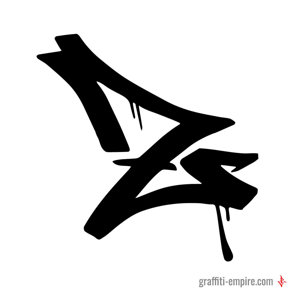Z Graffiti-Tag-Buchstabe mit Drips